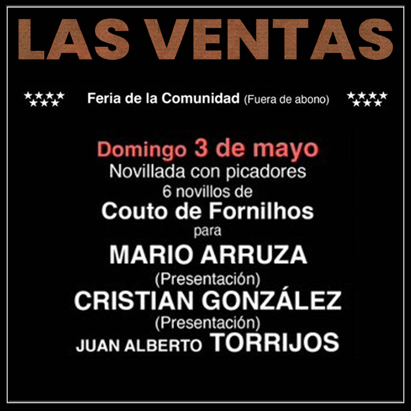 Plaza toros Las Ventas - 3 mayo 2026. Comunidad de Madrid